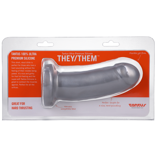They/Them Super Soft Silicone Dildo Silver